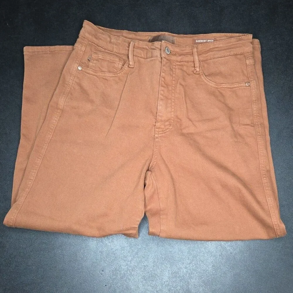 Judy Blue JB88805  Wide Leg  Jeans Women's 13/31 Brown Garment Dyed Cropped